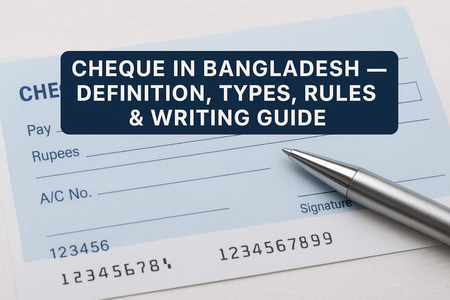 Cheque in Bangladesh — Definition, Types, Rules & Writing Guide